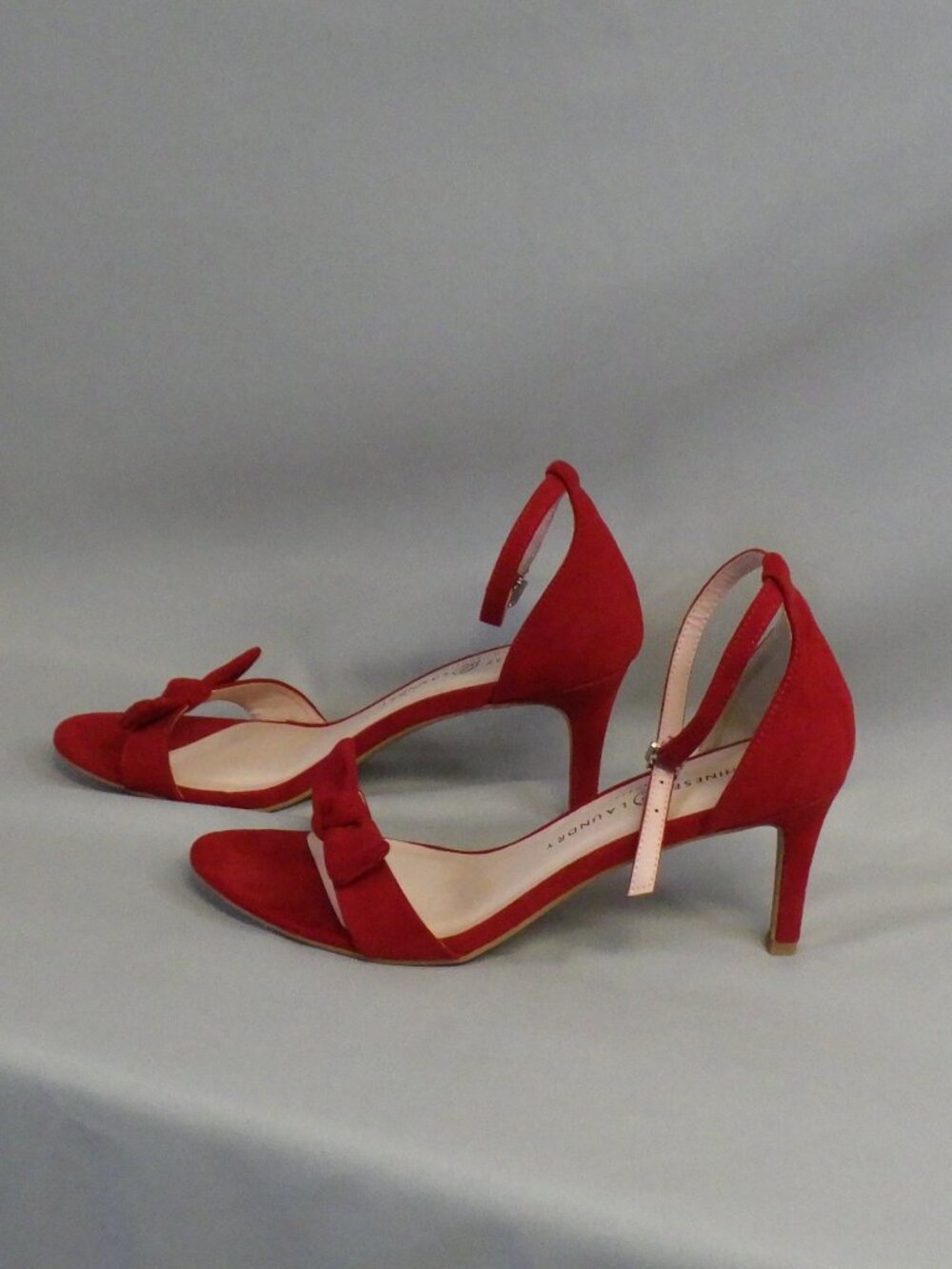 Chinese Laundry Red Suede Bow Stiletto Heels  US 9  EU40